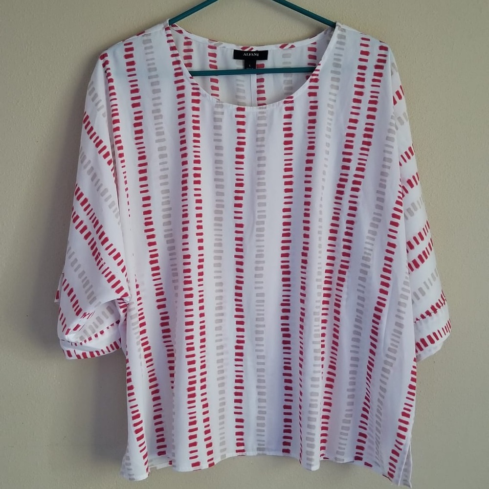 White and Red Blouse